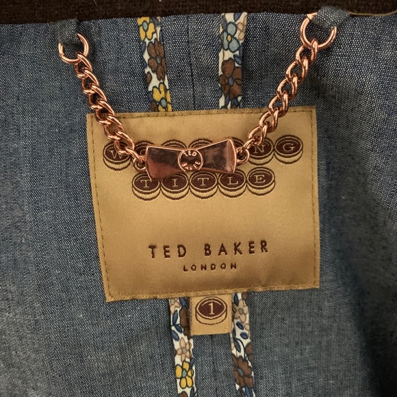 TED BAKER Sharp Shoulder Blazer with Elbow Patches - Picture 5 of 5